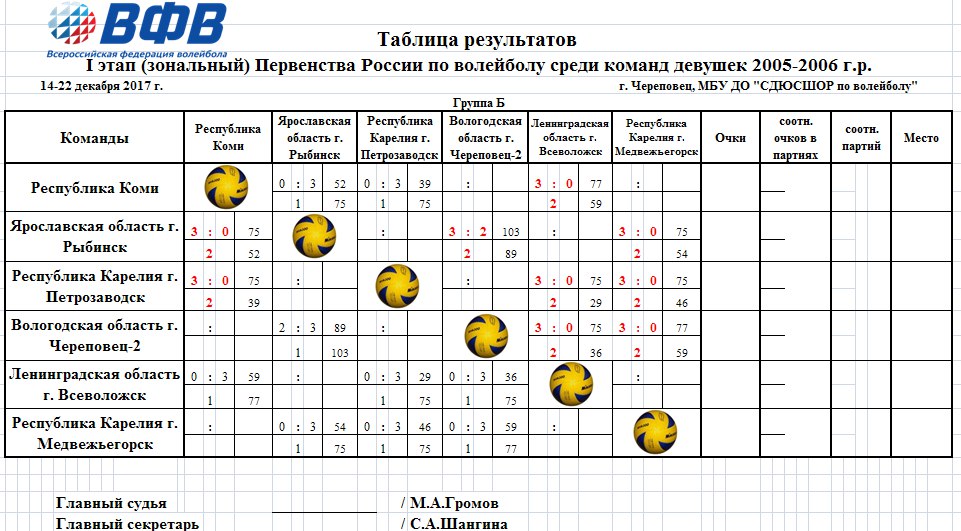 Положение по волейболу образец